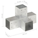 stolpebeslag X-form 81x81 mm galvaniseret metal