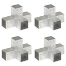 stolpebeslag X-form 4 stk. 81x81 mm galvaniseret metal
