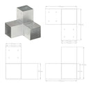 stolpebeslag Y-form 91x91 mm galvaniseret metal