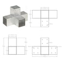 stolpebeslag X-form 91x91 mm galvaniseret metal