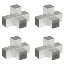 stolpebeslag X-form 4 stk. 91x91 mm galvaniseret metal
