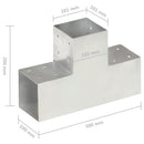 stolpebeslag T-form 101x101 mm galvaniseret metal