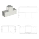 stolpebeslag T-form 101x101 mm galvaniseret metal