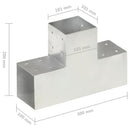 stolpebeslag T-form 4 stk. 101x101 mm galvaniseret metal