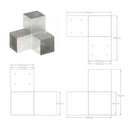 stolpebeslag Y-form 101x101 mm galvaniseret metal