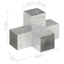 stolpebeslag X-form 101x101 mm galvaniseret metal