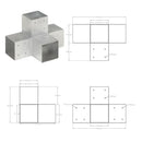 stolpebeslag X-form 101x101 mm galvaniseret metal