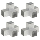 stolpebeslag X-form 4 stk. 101x101 mm galvaniseret metal