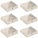 pyramideformet stolpehætte 6 stk. 81x81 mm rustfrit stål