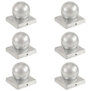 globusformet stolpehætte 6 stk. 101x101 mm galvaniseret metal