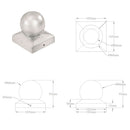 globusformet stolpehætte 6 stk. 101x101 mm galvaniseret metal