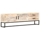 tv-skab 140 x 30 x 45 cm massivt akacietræ hvid