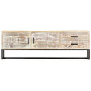 tv-skab 140 x 30 x 45 cm massivt akacietræ hvid