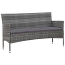 haveloungesæt 4 dele med hynder polyrattan grå