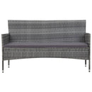 haveloungesæt 4 dele med hynder polyrattan grå