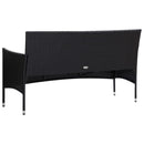 haveloungesæt 5 dele med hynder polyrattan sort