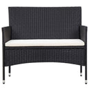 haveloungesæt 5 dele med hynder polyrattan sort