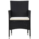 haveloungesæt 5 dele med hynder polyrattan sort