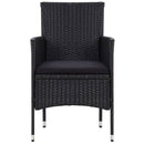 haveloungesæt 5 dele med hynder polyrattan sort