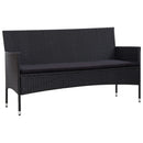 haveloungesæt 5 dele med hynder polyrattan sort