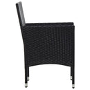 haveloungesæt 5 dele med hynder polyrattan sort
