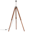 gulvlampe med trefod 141 cm massivt teaktræ honningbrun og grå