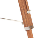 gulvlampe med trefod 141 cm massivt teaktræ honningbrun og grå