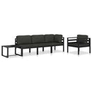 hjørnemodul til sofa med hynder 1 stk. aluminium antracitgrå
