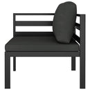 hjørnemodul til sofa med hynder 1 stk. aluminium antracitgrå