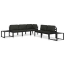 midtermodul til sofa med hynder aluminium antracitgrå