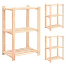 reoler 3 stk. 3 hylder 60x38x90 cm massivt fyrretræ 150 kg