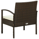 havestol med hynde polyrattan brun
