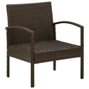 havestol med hynde polyrattan brun
