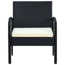 havestol med hynde polyrattan sort