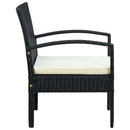 havestol med hynde polyrattan sort