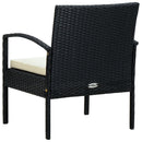 havestol med hynde polyrattan sort
