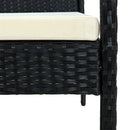 havestol med hynde polyrattan sort