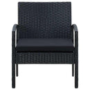 havestol med hynde polyrattan sort