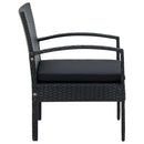 havestol med hynde polyrattan sort