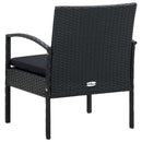 havestol med hynde polyrattan sort