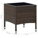 havebord 40x40x45 cm polyrattan brun