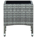 havebord 40x40x45 cm polyrattan grå