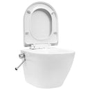 væghængt toilet uden kant med bidetfunktion keramik hvid