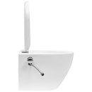 væghængt toilet uden kant med bidetfunktion keramik hvid