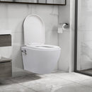 væghængt toilet uden kant med bidetfunktion keramik hvid