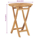 foldbart havebord Ø 60 cm massivt teaktræ
