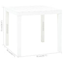 havebord 78 x 78 x 72 cm plastik hvid