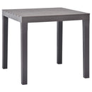 havebord 78 x 78 x 72 cm plastik mokkafarvet