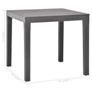 havebord 78 x 78 x 72 cm plastik mokkafarvet