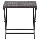 foldbar skammel polyrattan brun